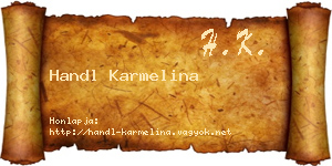 Handl Karmelina névjegykártya